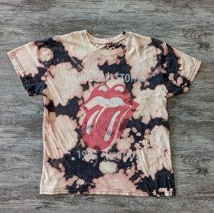 2/30$ The Rolling Stones - 1975 US Tour Bleached Band T-Shirt Sz M